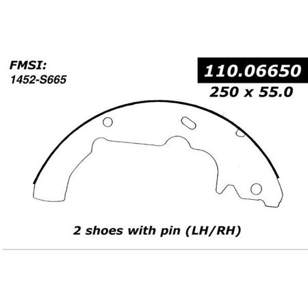 CENTRIC PARTS Centric Brake Shoes, 111.06650 111.06650